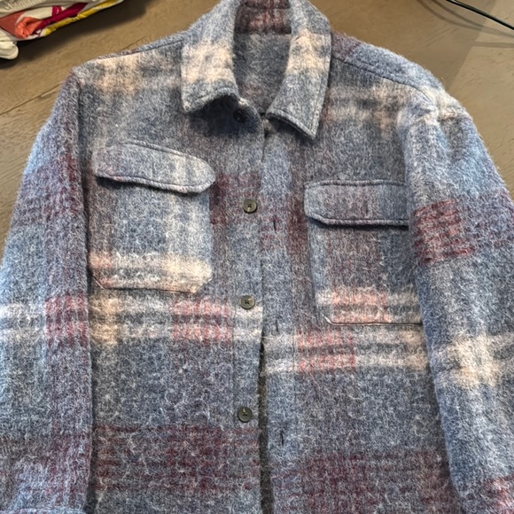 Zara Blue and Red Utility Jacket - Picture 1 of 4